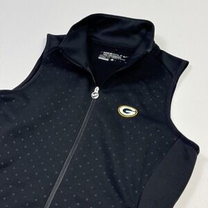 Nike Golf Green Bay Packers Vest Womens Small Black NFL Football Therma Fit